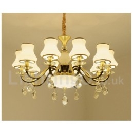 Lustre de cristal de luxo retrô rústico com cúpula de vidro
