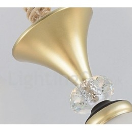 Lustre de cristal de luxo retrô rústico de 12 luzes com cúpula de vidro