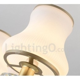 Lustre de cristal de luxo retrô rústico de 12 luzes com cúpula de vidro