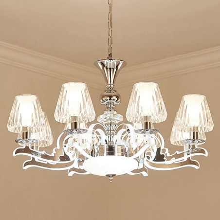 Lustre de cristal de luxo retrô rústico com cúpula de vidro Lustre de cristal de luxo retrô rústico com cúpula de vidro