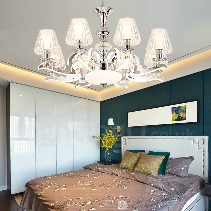 Lustre de cristal de luxo retrô rústico com cúpula de vidro