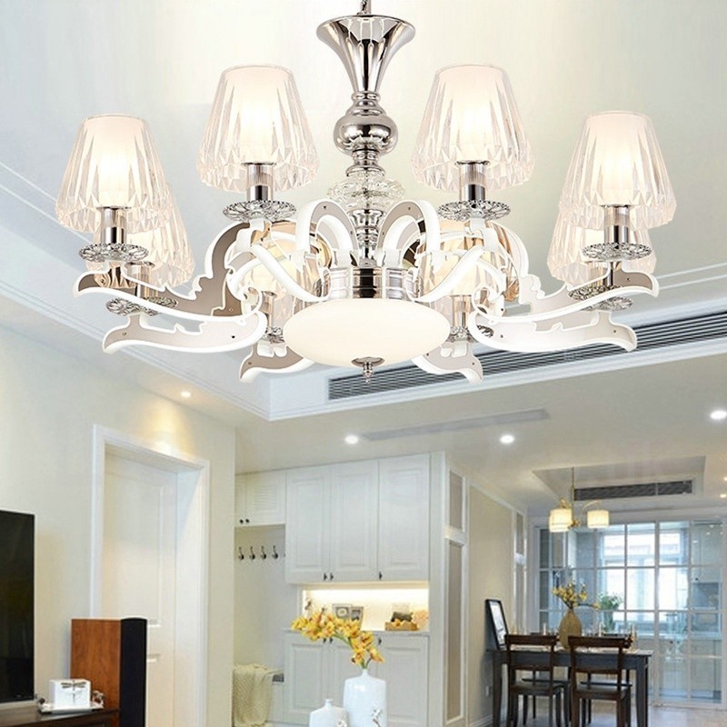 Lustre de cristal de luxo retrô rústico com cúpula de vidro