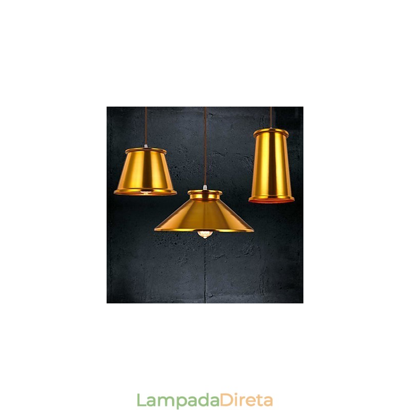 Lustre Mini Estilo Moderno Contemporâneo Metal 3 Luzes Pendentes