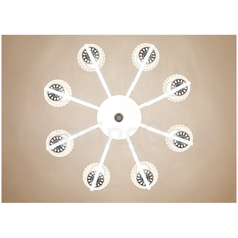 Lustre de cristal de luxo retrô rústico com cúpula de vidro