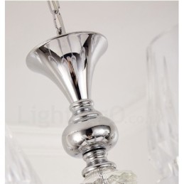 Lustre de cristal de luxo retrô rústico com cúpula de vidro
