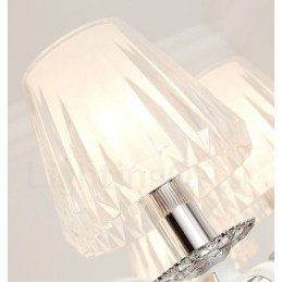 Lustre de cristal de luxo retrô rústico com cúpula de vidro