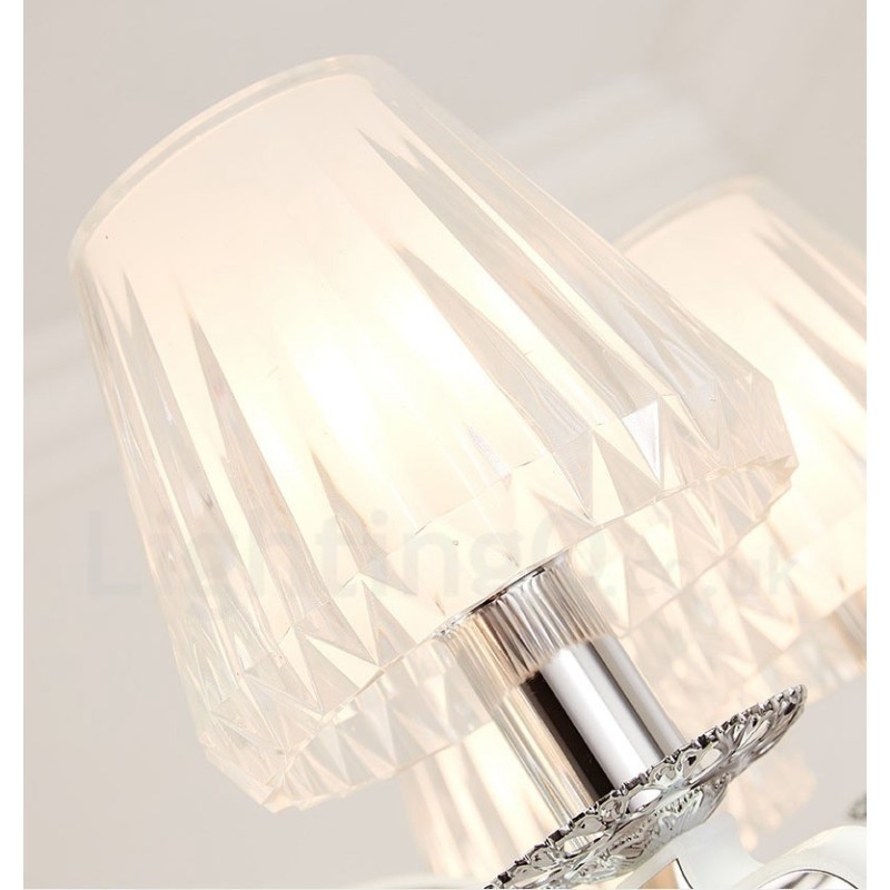 Lustre de cristal de luxo retrô rústico com cúpula de vidro