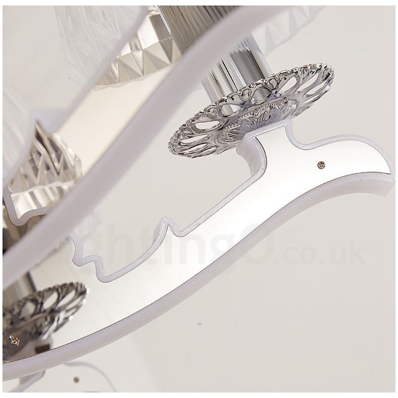 Lustre de cristal de luxo retrô rústico com cúpula de vidro