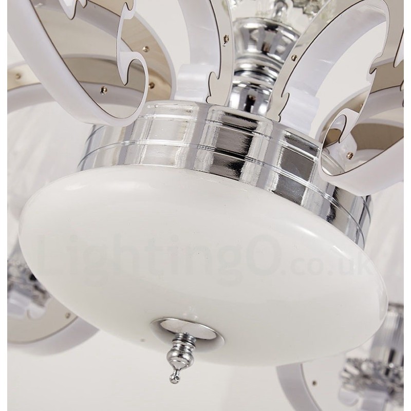 Lustre de cristal de luxo retrô rústico com cúpula de vidro