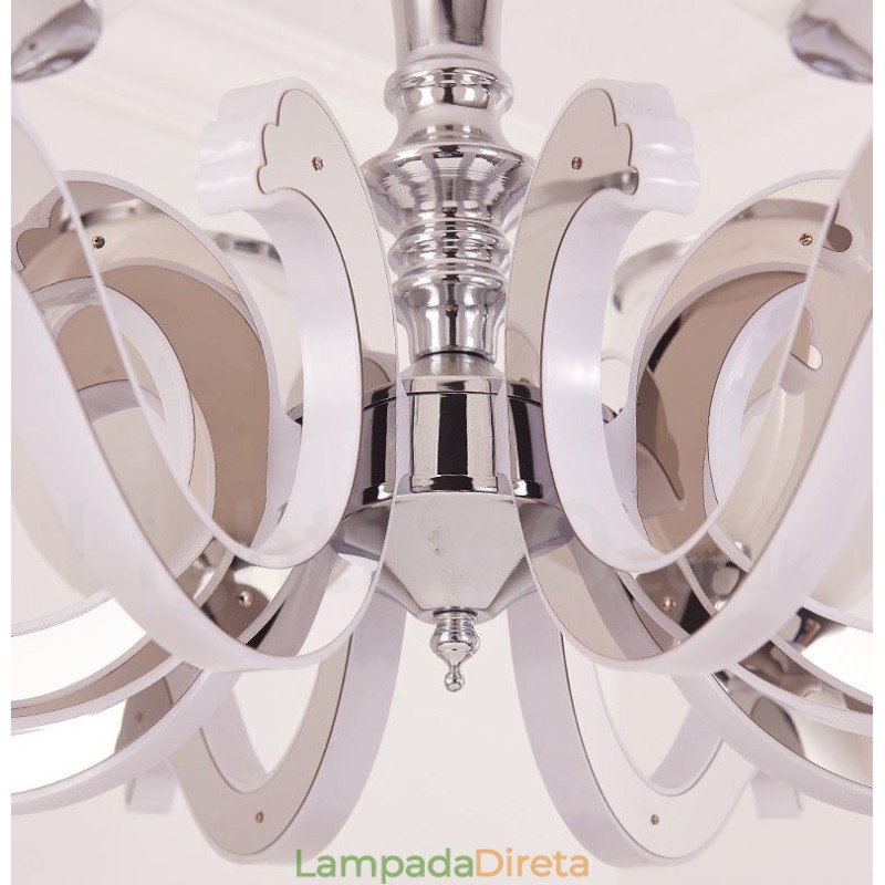 Lustre pendente de luxo contemporâneo moderno de 8 luzes com cúpula de vidro