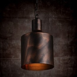 Lustre rústico Lodge Drum Metal Pendant Light