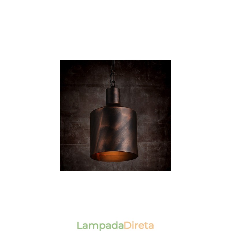 Lustre rústico Lodge Drum Metal Pendant Light