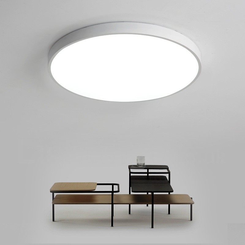 Luzes de teto embutidas ultrafinas, modernas, contemporâneas e reguláveis, estilo nórdico, com cúpula de acrílico e controle remoto, também podem ser usadas como luz de parede