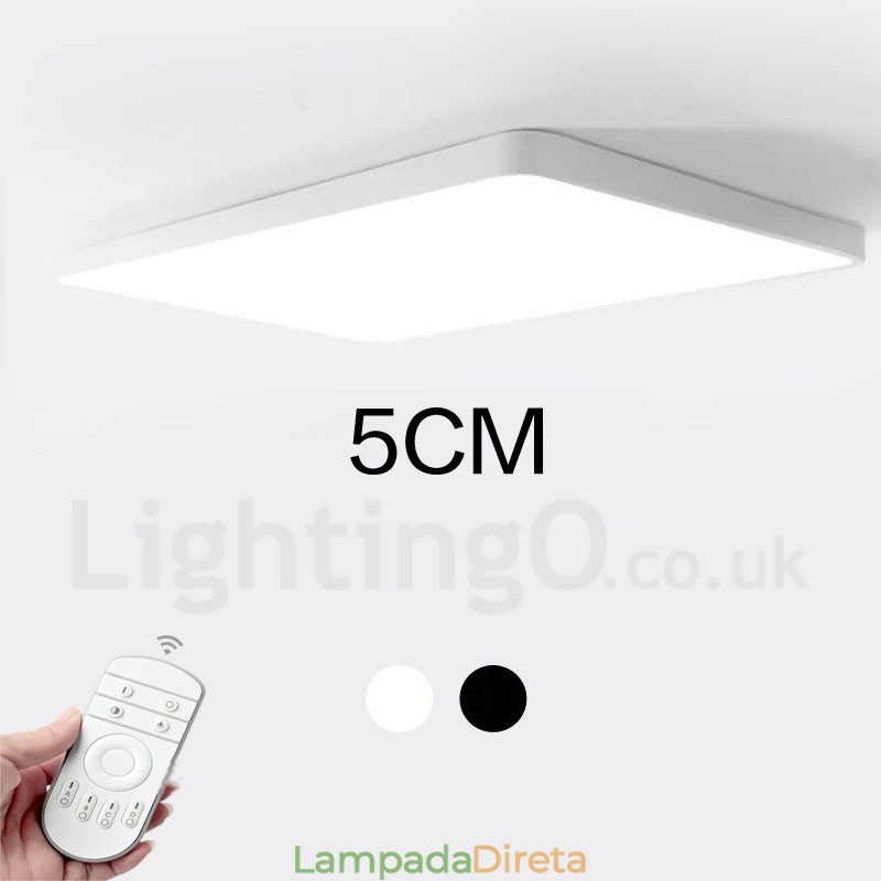 Luminárias de teto embutidas estilo nórdico moderno e contemporâneo com abajur de acrílico e controle remoto