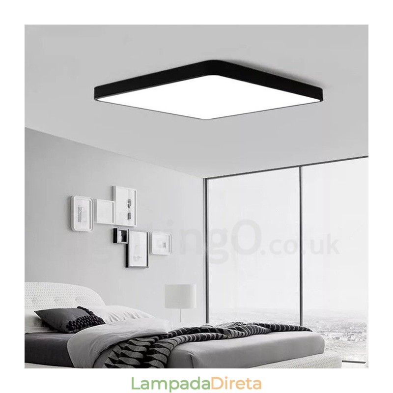 Luminárias de teto embutidas estilo nórdico moderno e contemporâneo com abajur de acrílico e controle remoto