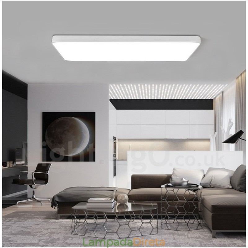 Luminárias de teto embutidas estilo nórdico moderno e contemporâneo com abajur de acrílico e controle remoto