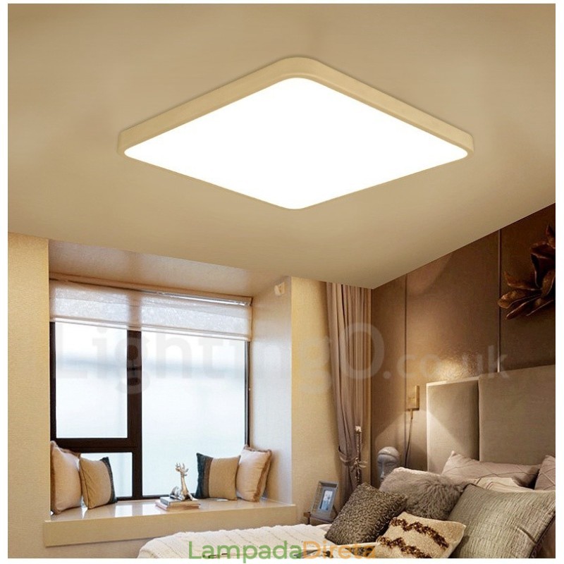 Luminárias de teto embutidas estilo nórdico moderno e contemporâneo com abajur de acrílico e controle remoto