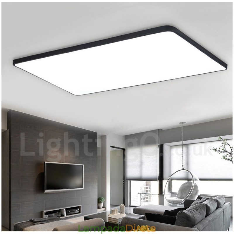 Luminárias de teto embutidas estilo nórdico moderno e contemporâneo com abajur de acrílico e controle remoto