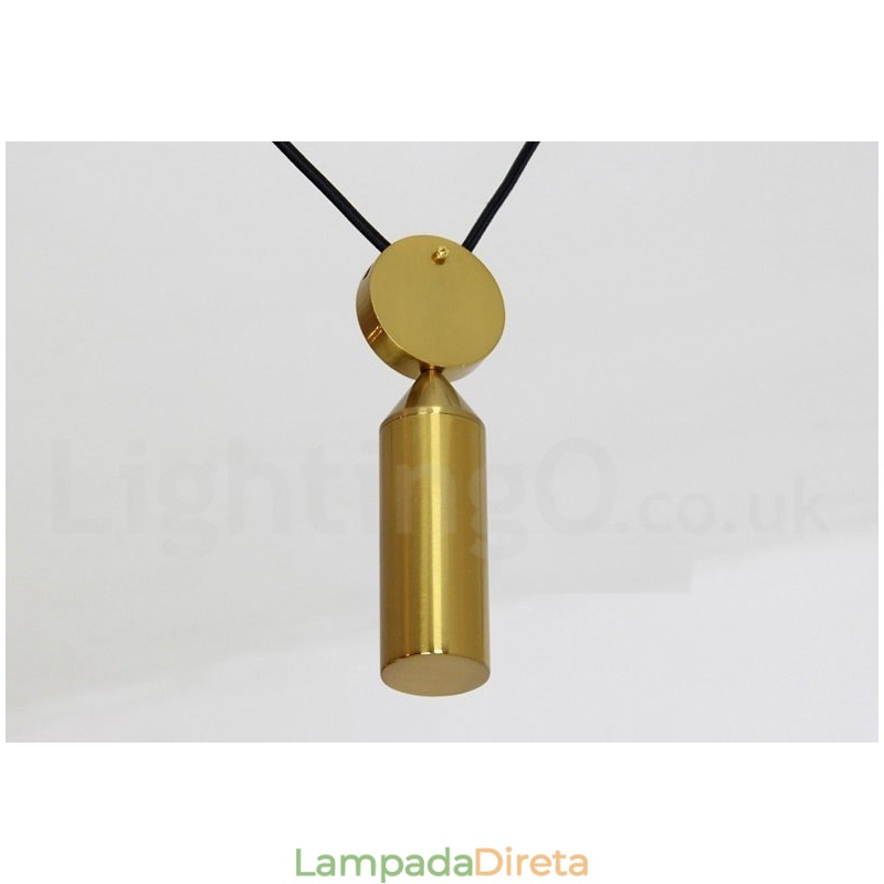 Luminária pendente estilo nórdico moderno contemporâneo de cobre puro, luminária de teto de latão com elevação e queda
