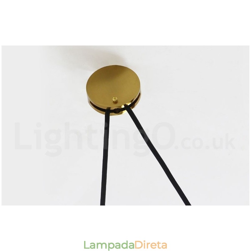 Luminária pendente estilo nórdico moderno contemporâneo de cobre puro, luminária de teto de latão com elevação e queda