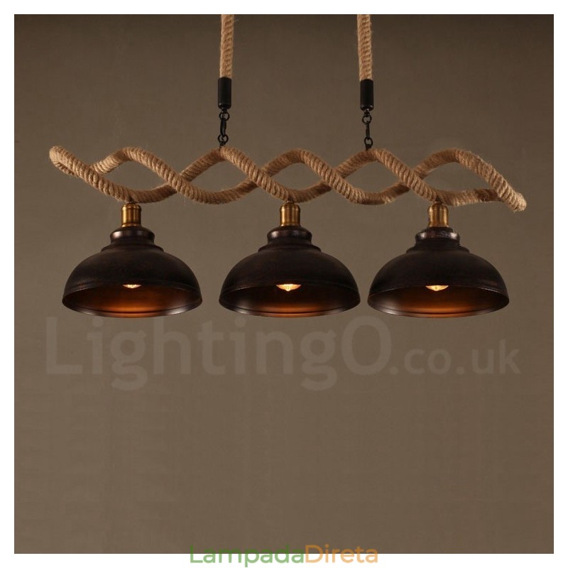 Luminária de teto com 3 luzes pendentes