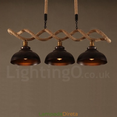 Luminária de teto com 3 luzes pendentes Luminária de teto com 3 luzes pendentes