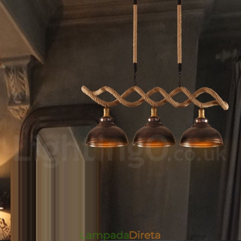 Luminária de teto com 3 luzes pendentes