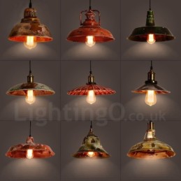 1 Luz Rústica Lodge Retro Vintage Pendente Luz Loft