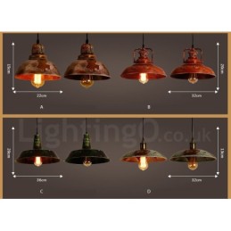 1 Luz Rústica Lodge Retro Vintage Pendente Luz Loft