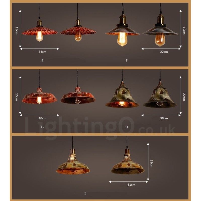 1 Luz Rústica Lodge Retro Vintage Pendente Luz Loft