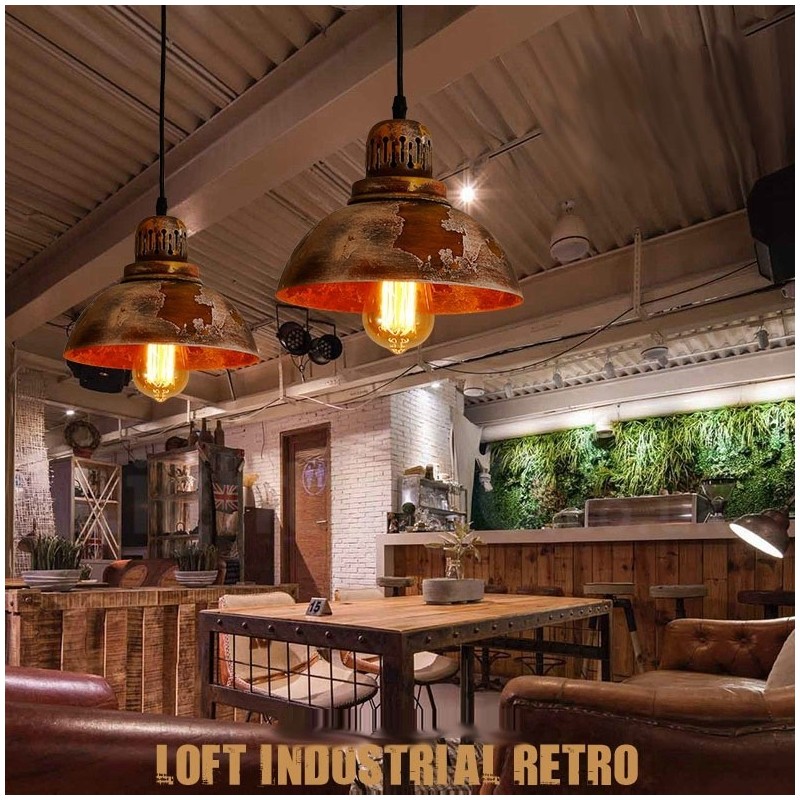1 Luz Rústica Lodge Retro Vintage Pendente Luz Loft