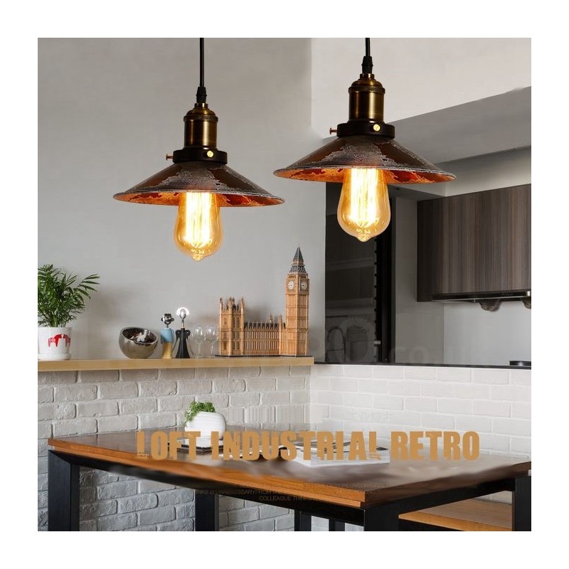 1 Luz Rústica Lodge Retro Vintage Pendente Luz Loft