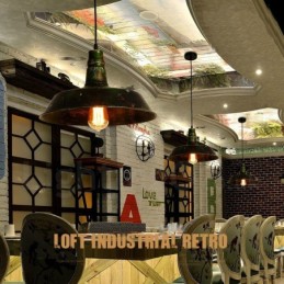 1 Luz Rústica Lodge Retro Vintage Pendente Luz Loft