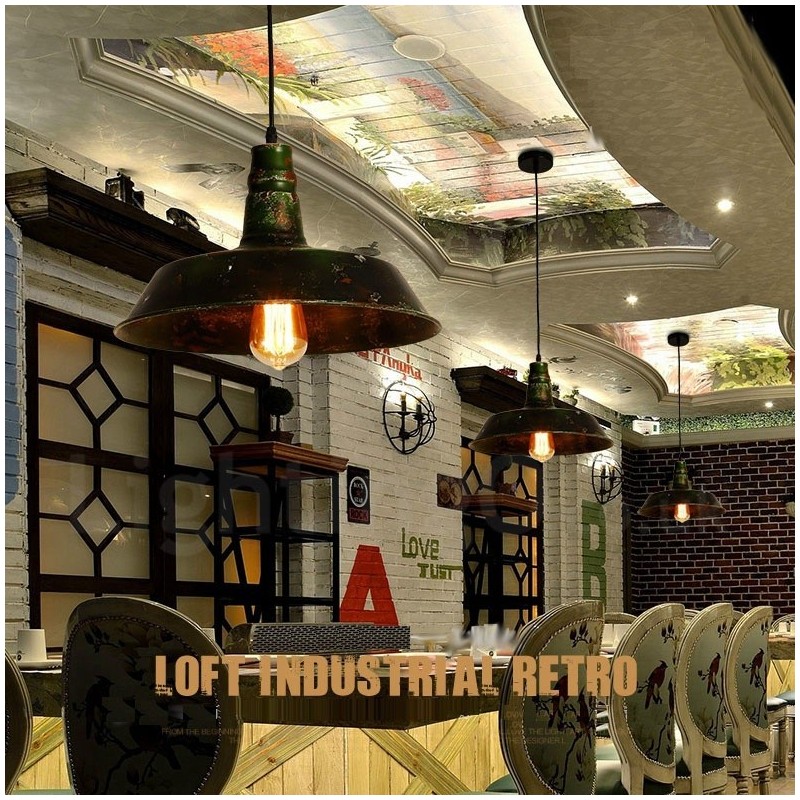 1 Luz Rústica Lodge Retro Vintage Pendente Luz Loft