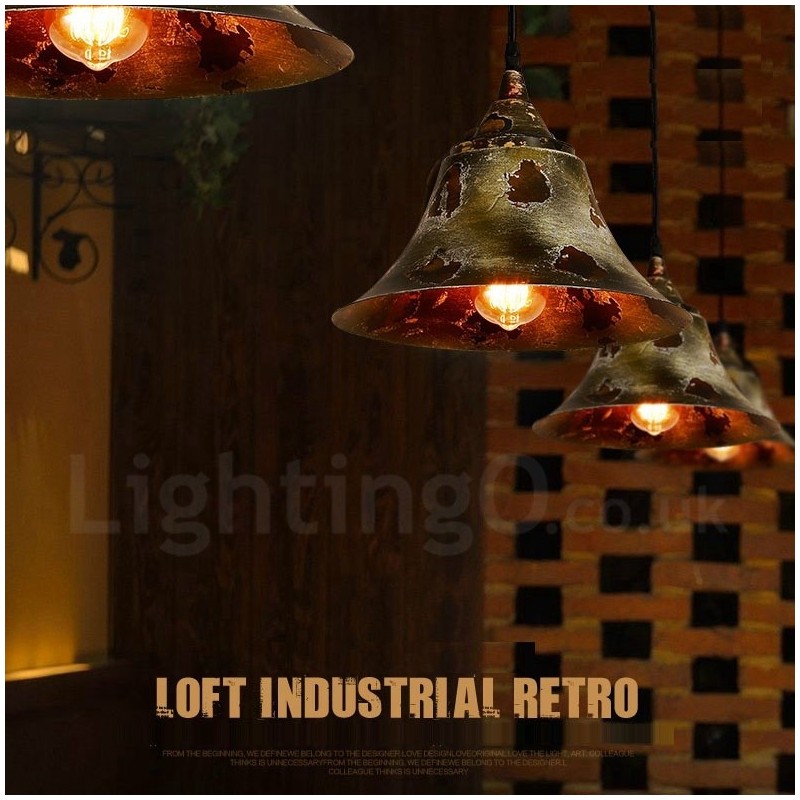 1 Luz Rústica Lodge Retro Vintage Pendente Luz Loft