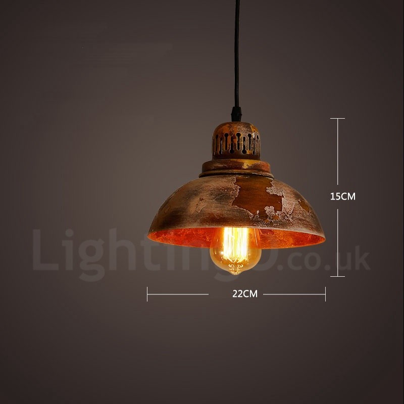 1 Luz Rústica Lodge Retro Vintage Pendente Luz Loft