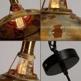 1 Luz Rústica Lodge Retro Vintage Pendente Luz Loft