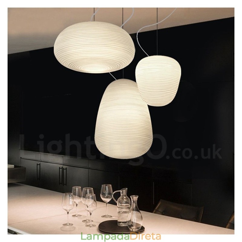 1 Luminária de teto pendente contemporânea moderna com cúpula de vidro