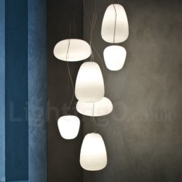 1 Luminária de teto pendente contemporânea moderna com cúpula de vidro