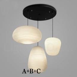 1 Luminária de teto pendente contemporânea moderna com cúpula de vidro