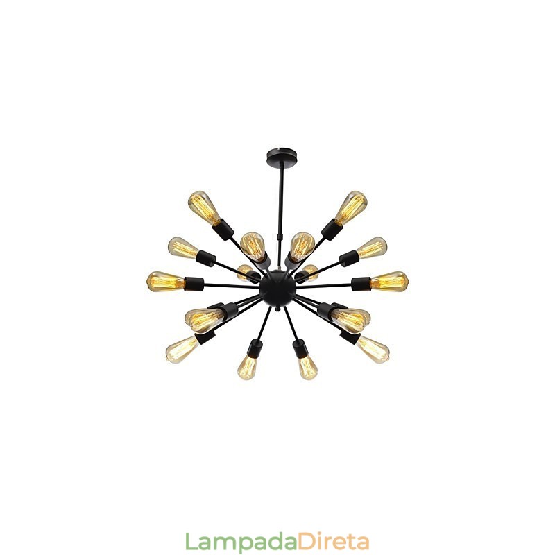 Lustre minimalista radial de 18 luzes estilo norte-americano
