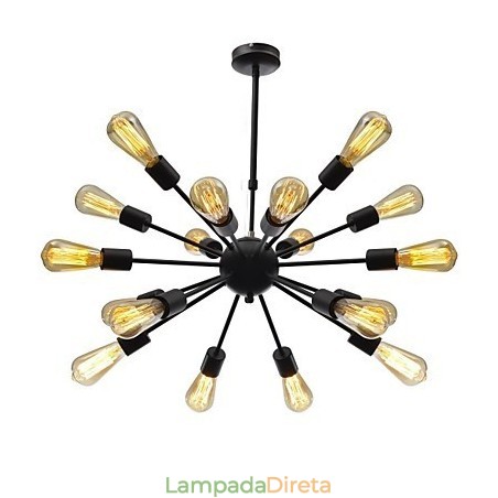 Lustre minimalista radial de 18 luzes estilo norte-americano Lustre minimalista radial de 18 luzes estilo norte-americano