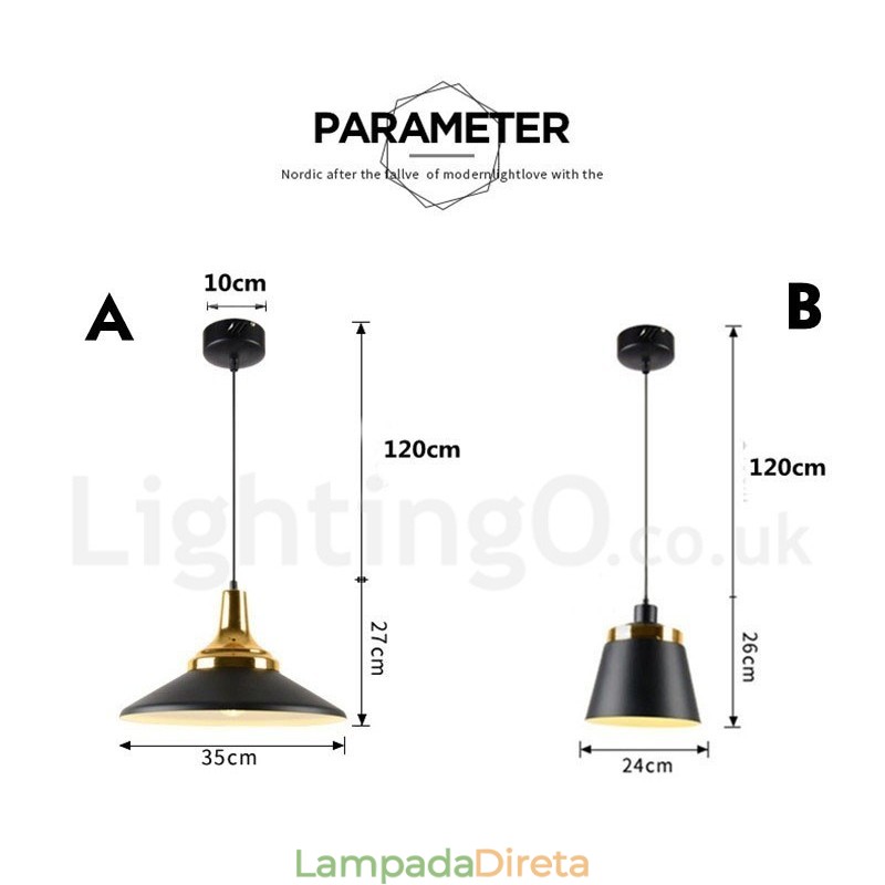 1 Luminária de teto pendente moderna e contemporânea