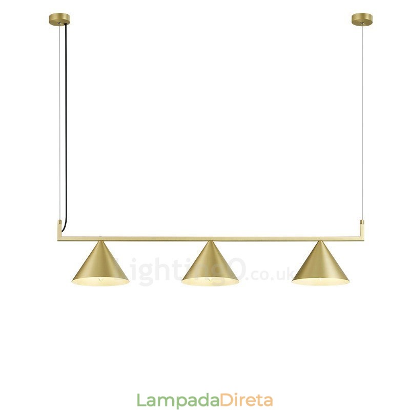 Luminária de teto pendente contemporânea moderna com 3 luzes