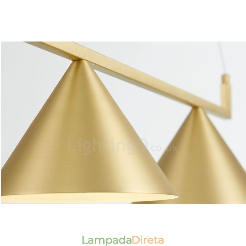 Luminária de teto pendente contemporânea moderna com 3 luzes