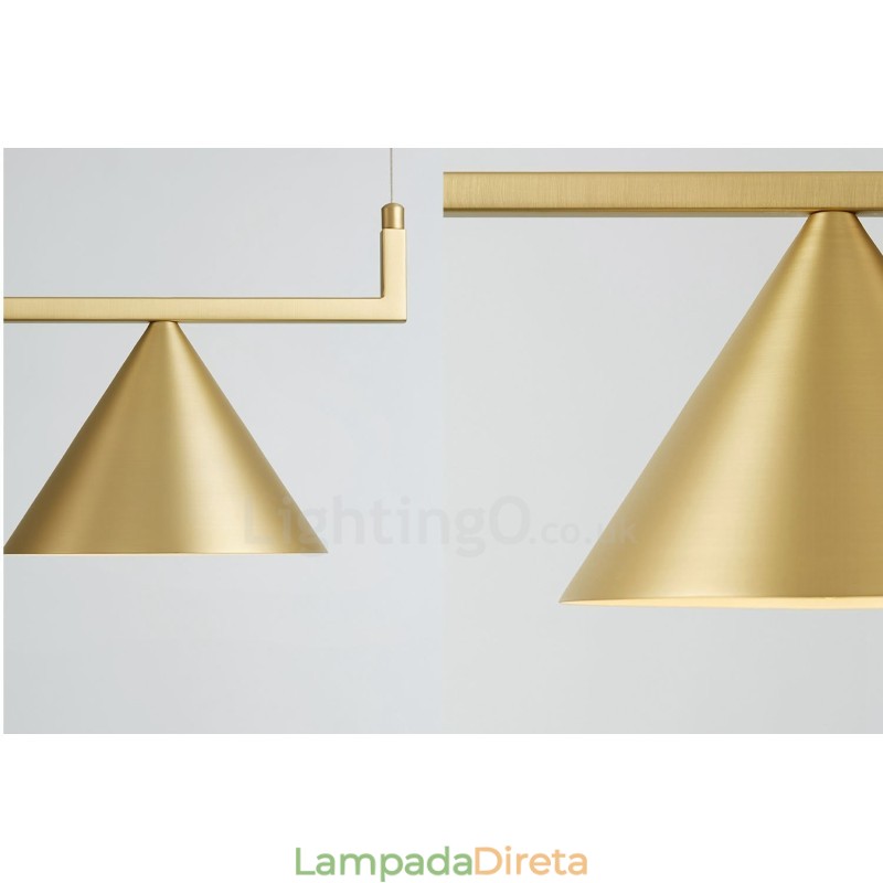 Luminária de teto pendente contemporânea moderna com 3 luzes