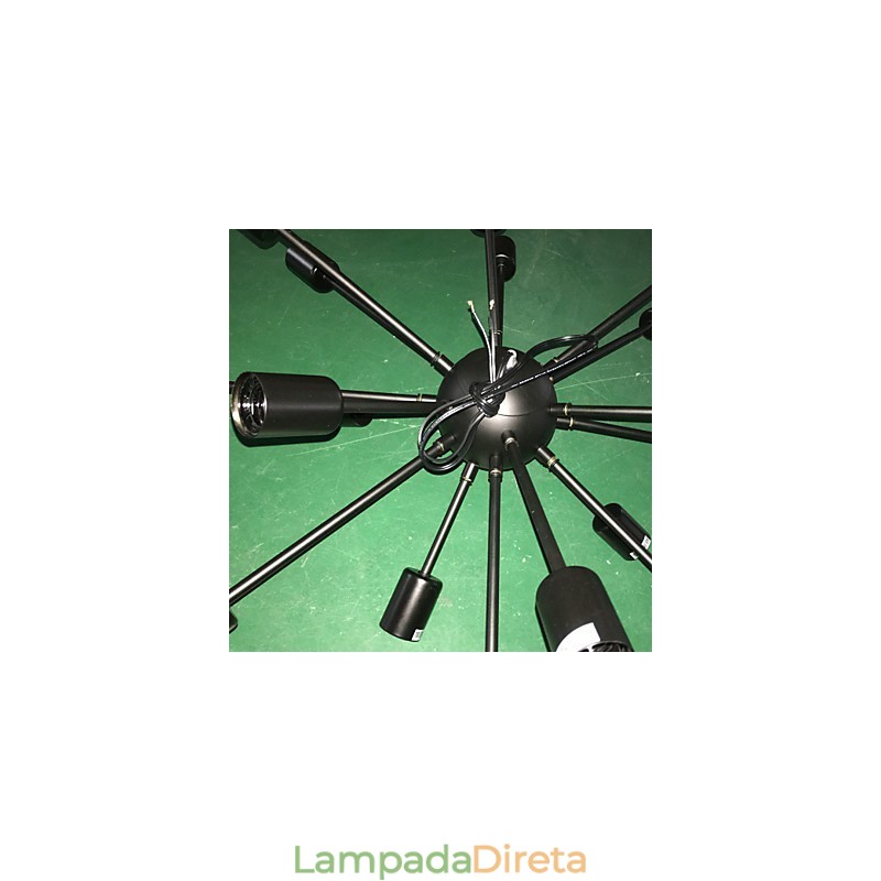 Lustre minimalista radial de 18 luzes estilo norte-americano