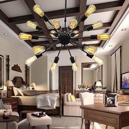 Lustre minimalista radial de 18 luzes estilo norte-americano