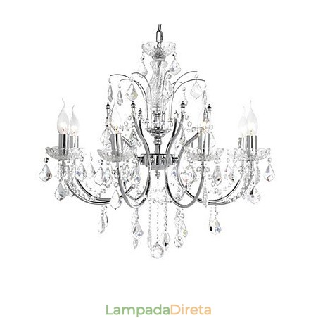Lustre de Cristal Elegante com 8 Luzes Lustre de Cristal Elegante com 8 Luzes