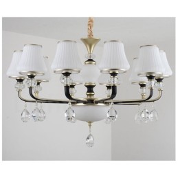 Lustre moderno contemporâneo retrô de luxo em cristal com abajur de vidro
